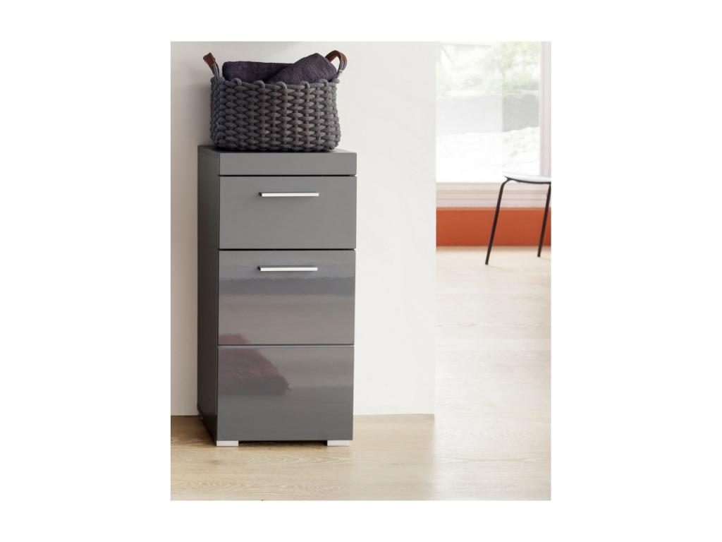 Meuble de Salle de Bains Vertchez Gris 37x79x31 cm Vertchez