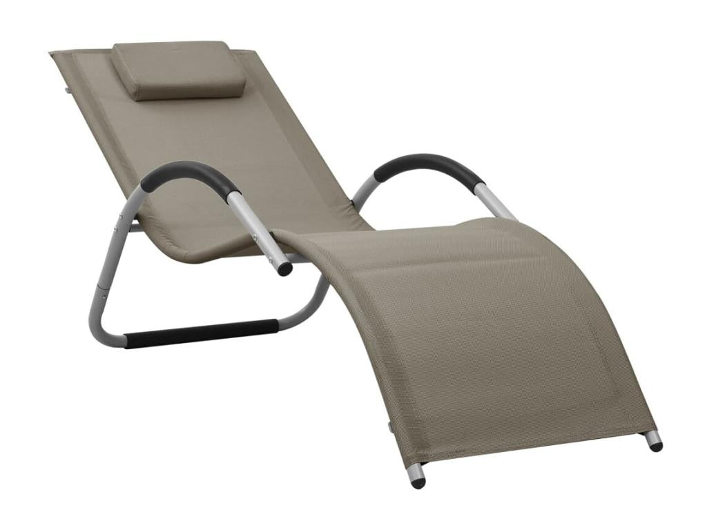 Chaises longues textilène lot de 2 Vertchez et gris