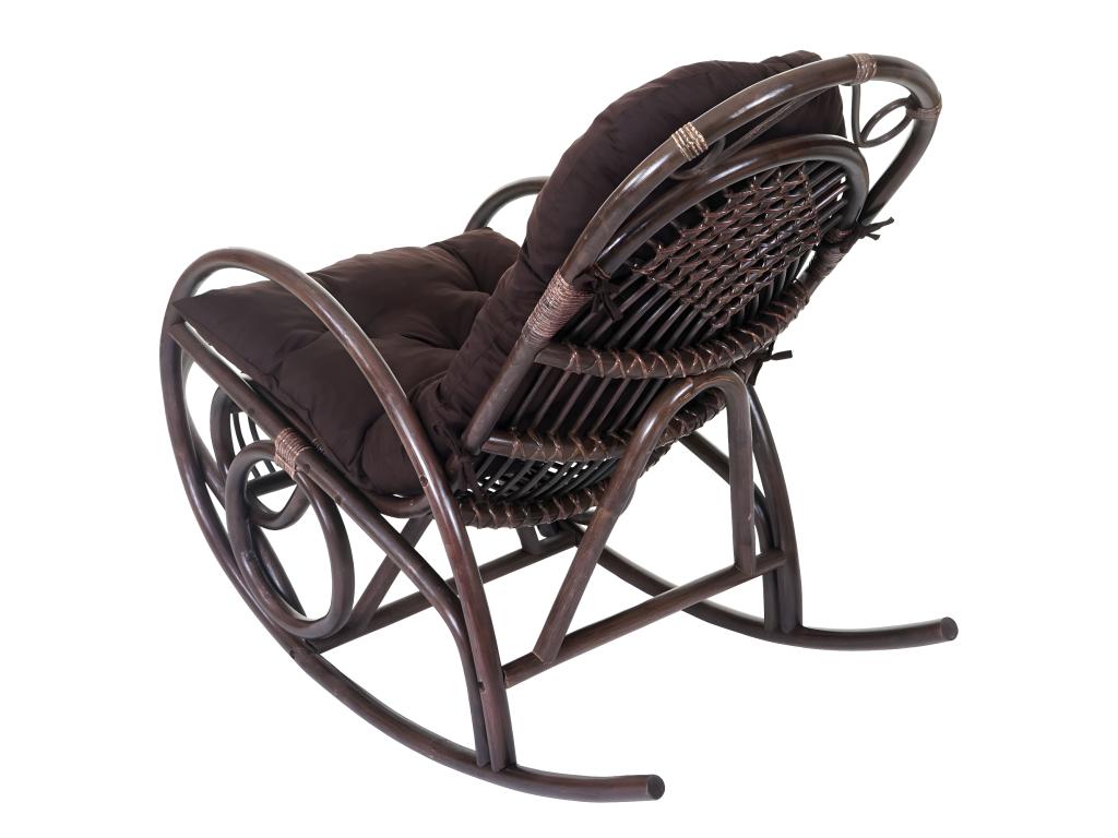 Fauteuil à bascule Vertchez-C40 Coussin en rotin marron