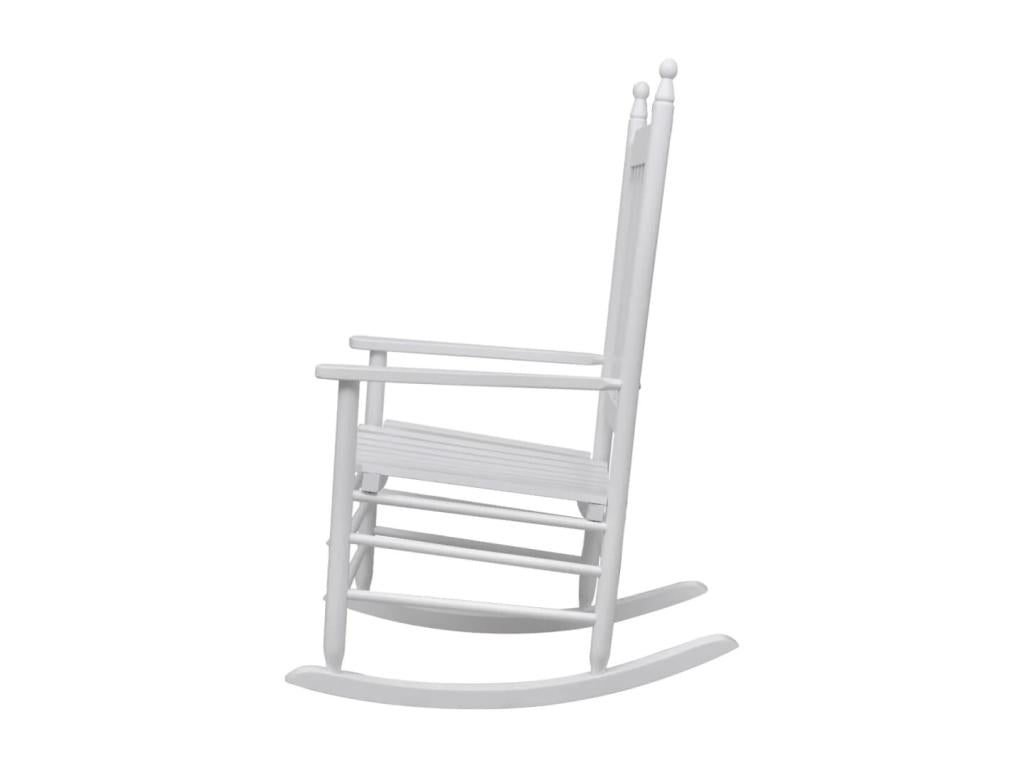 Chaise à bascule avec siège incurvé Blanc Bois