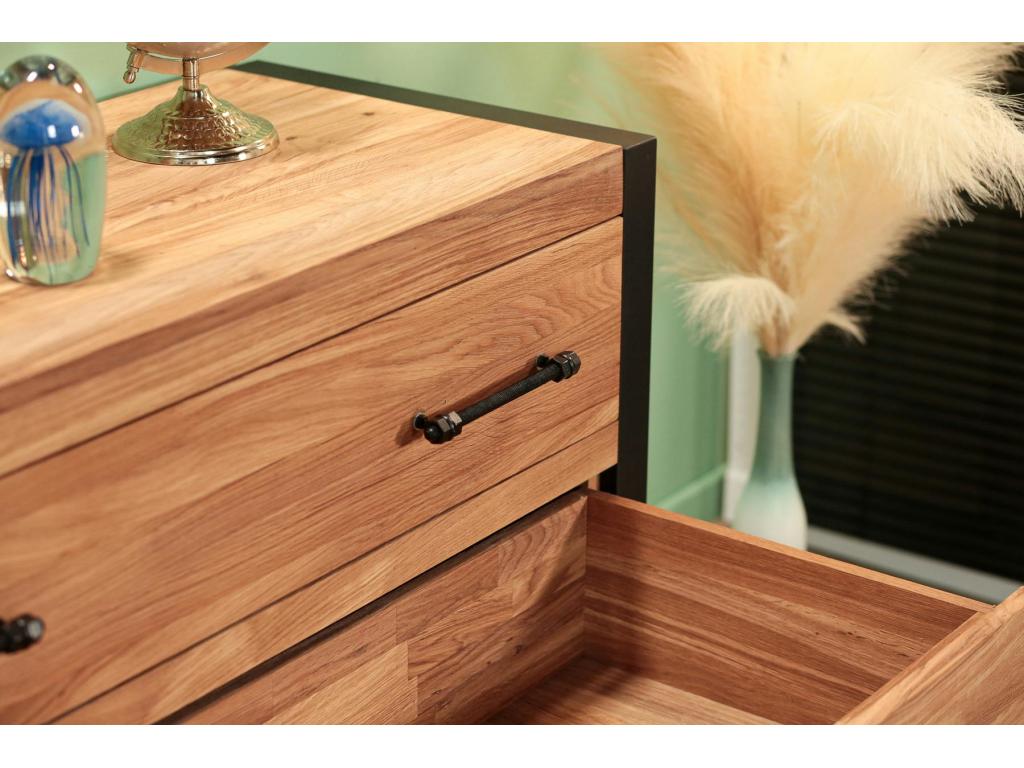 Commode en chêne huilé 3 tiroirs Vertchez 2