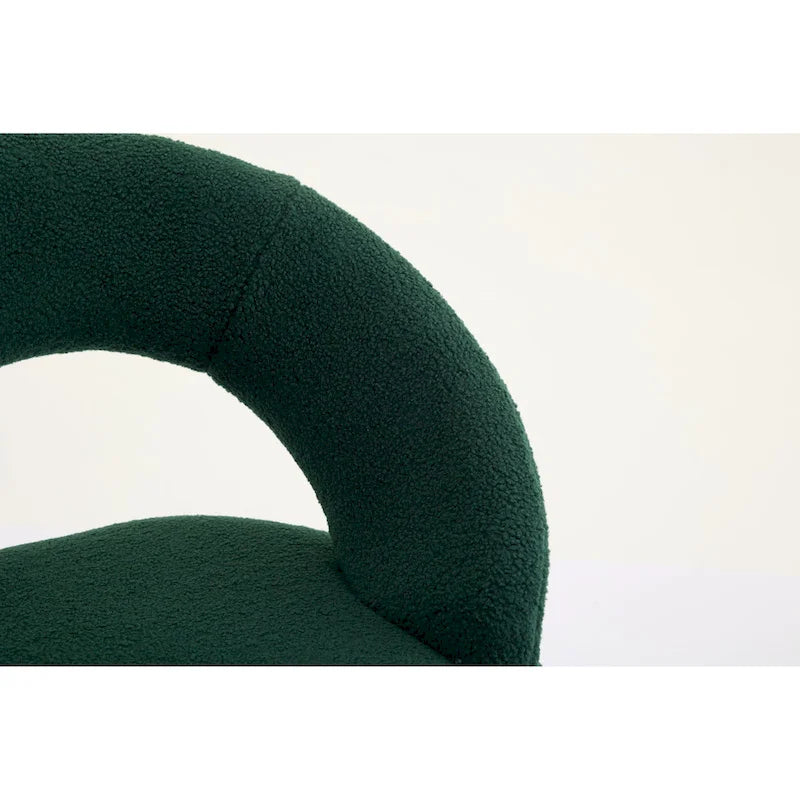 Ensemble de 1 chaise de salle à manger avec dossier incurvé et pieds en métal doré