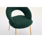 Ensemble de 1 chaise de salle à manger avec dossier incurvé et pieds en métal doré
