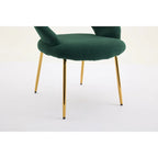 Ensemble de 1 chaise de salle à manger avec dossier incurvé et pieds en métal doré
