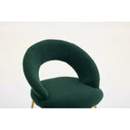 Ensemble de 1 chaise de salle à manger avec dossier incurvé et pieds en métal doré