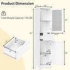 Armoire de salle de bain haute Costway, colonne à linge autoportante avec portes - Voir les détails