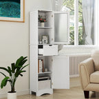 Armoire de salle de bain haute Costway, colonne à linge autoportante avec portes - Voir les détails