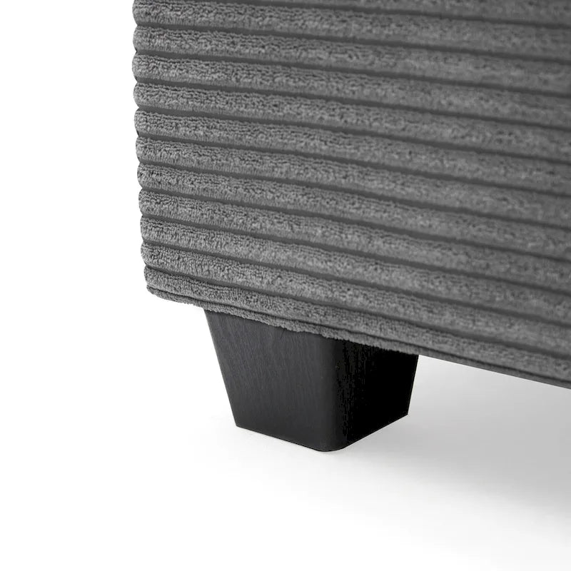 Canapé d'angle en velours côtelé 134 avec canapé d'angle en forme de nuage et chargement USB et méridienne 50 (capacité de 150 kg)