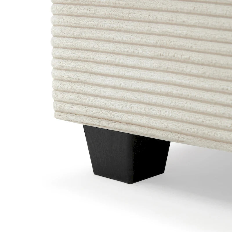 Canapé d'angle en velours côtelé 134 avec canapé d'angle en forme de nuage et chargement USB et méridienne 50 (capacité de 150 kg)