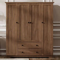 Armoire-penderie à quatre portes et deux tiroirs - 60,6 cm (L) x 20,8 cm (l) x 68,5 cm (H)