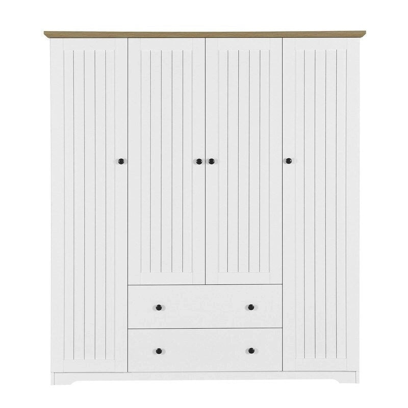 Armoire-penderie à quatre portes et deux tiroirs - 60,6 cm (L) x 20,8 cm (l) x 68,5 cm (H)
