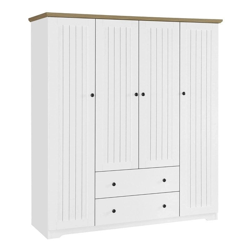 Armoire-penderie à quatre portes et deux tiroirs - 60,6 cm (L) x 20,8 cm (l) x 68,5 cm (H)