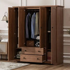 Armoire-penderie à quatre portes et deux tiroirs - 60,6 cm (L) x 20,8 cm (l) x 68,5 cm (H)