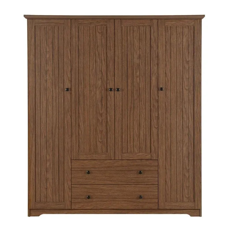 Armoire-penderie à quatre portes et deux tiroirs - 60,6 cm (L) x 20,8 cm (l) x 68,5 cm (H)