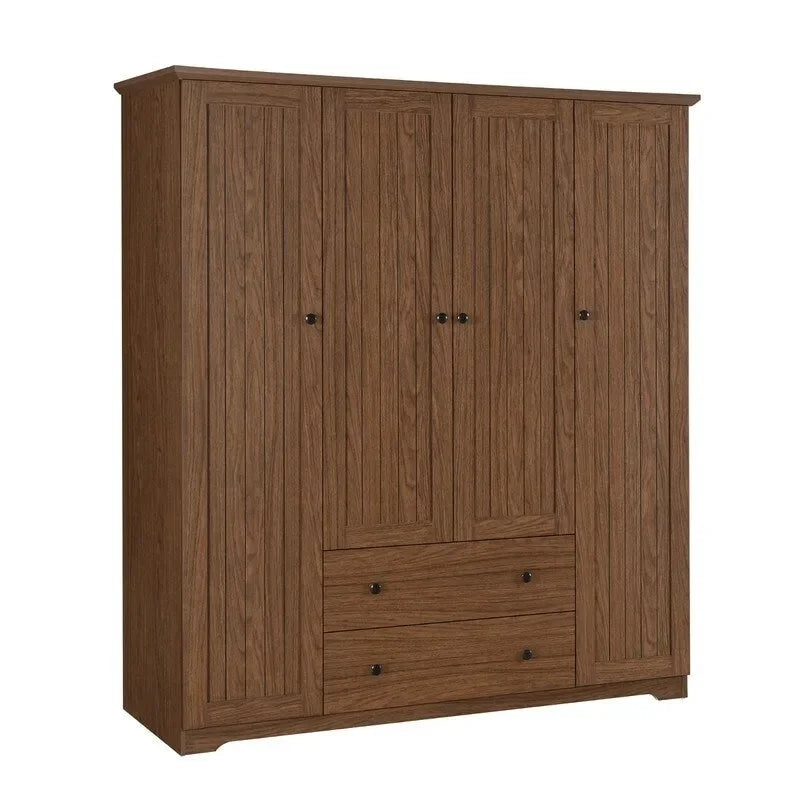 Armoire-penderie à quatre portes et deux tiroirs - 60,6 cm (L) x 20,8 cm (l) x 68,5 cm (H)