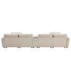 Canapé d'angle modulaire en forme de U de 142 pouces avec poufs de rangement et console