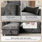 Canapé d'angle modulaire en forme de U de 142 pouces avec poufs de rangement et console