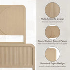 Lit Adrienne de Furniture of America, style rustique moderne, en bois massif à panneaux cannelés