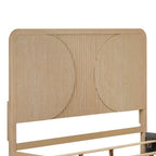 Lit Adrienne de Furniture of America, style rustique moderne, en bois massif à panneaux cannelés