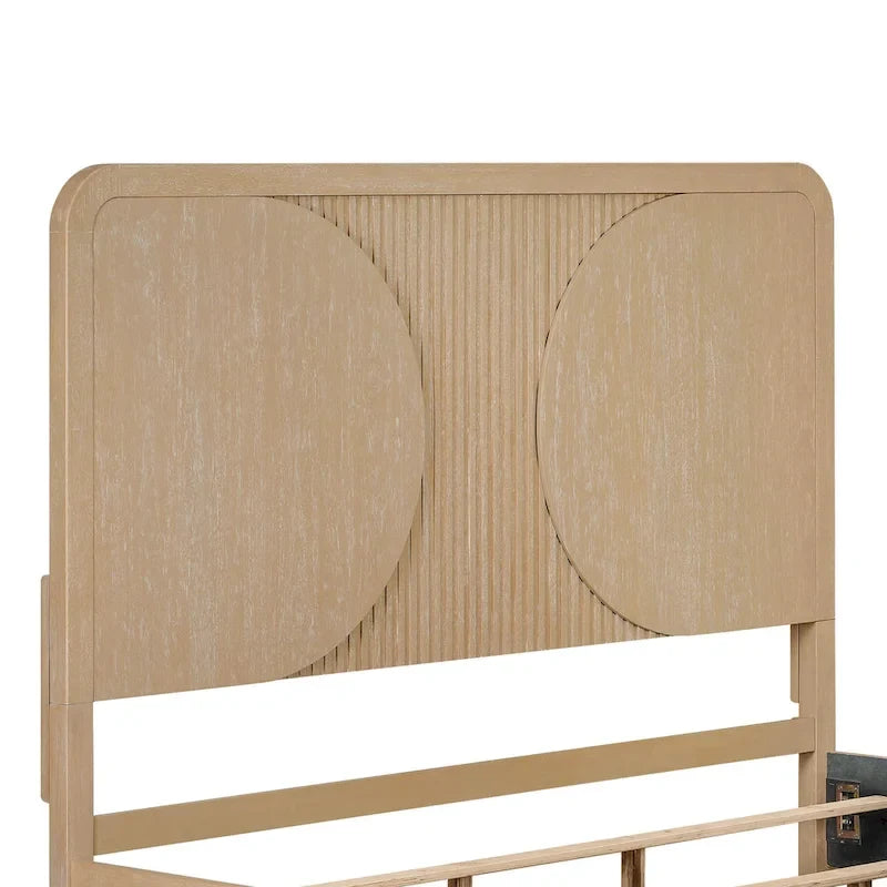 Lit Adrienne de Furniture of America, style rustique moderne, en bois massif à panneaux cannelés