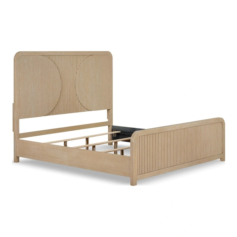 Lit Adrienne de Furniture of America, style rustique moderne, en bois massif à panneaux cannelés