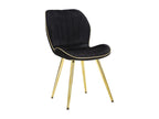 CHAISE SPACE PARIS NOIR/OR ENSEMBLE 2 PIÈCES CM 46x58x77