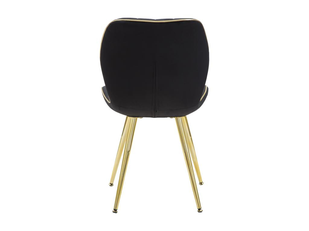 CHAISE SPACE PARIS NOIR/OR ENSEMBLE 2 PIÈCES CM 46x58x77