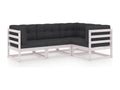 Salon de jardin 4 pcs avec coussins Bois de pin massif