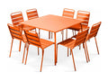 Ensemble table de jardin et 8 chaises en métal Vertchez