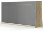 Armoire Lit escamotable 90x200cm Vertchezérieur Lit Horizontal Rabattable Lit Mural Chêne Vertchez/Anthracite