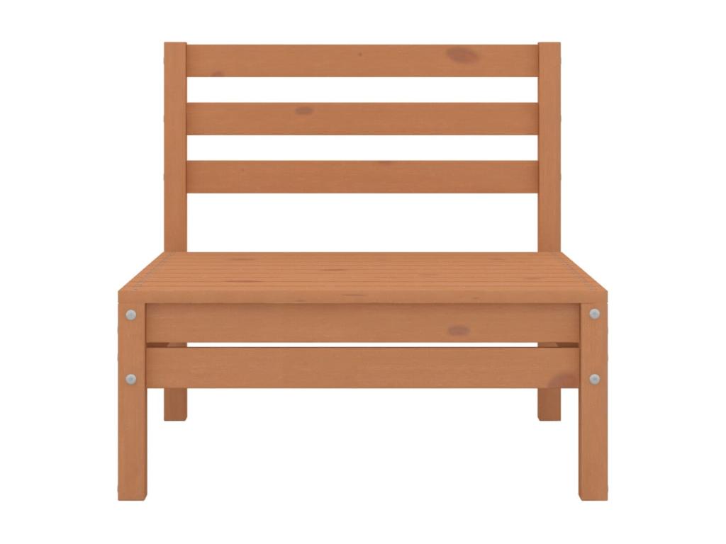 Canapé central de jardin marron miel bois de pin massif