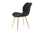 CHAISE SPACE PARIS NOIR/OR ENSEMBLE 2 PIÈCES CM 46x58x77
