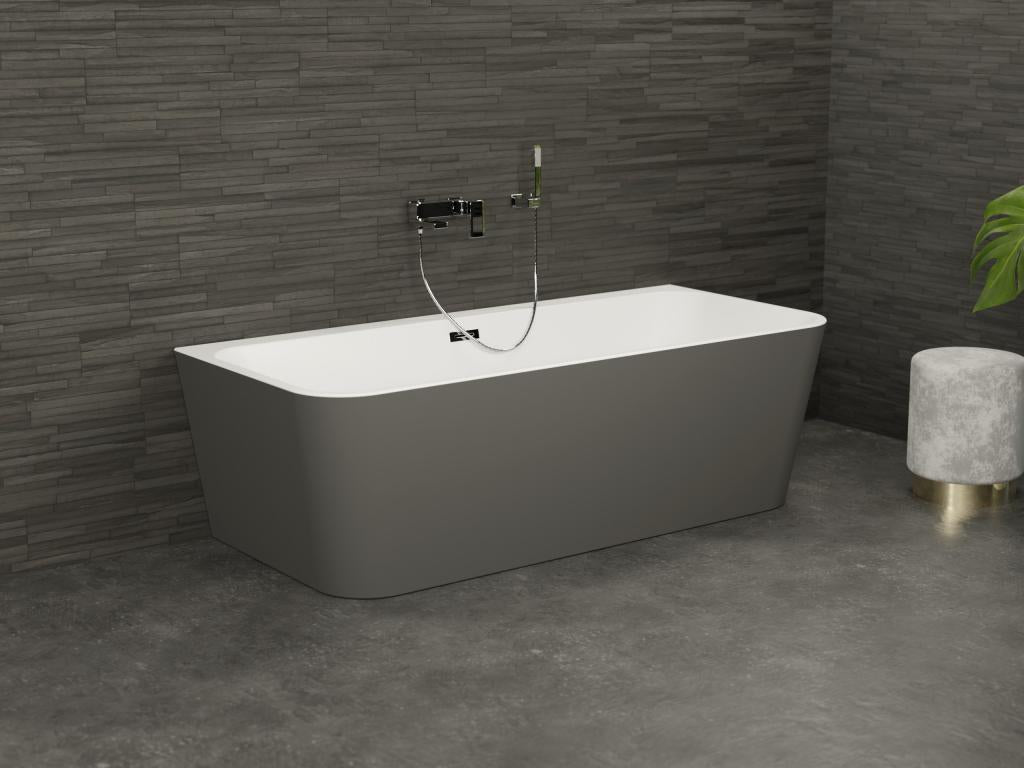 Baignoire semi-?lot murale Vertchez Grise Mate 170 170x81cm par Vertchez