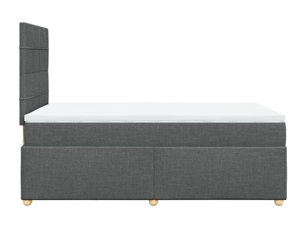 Sommier à Vertchez de lit avec matelas gris foncé 120x190cm tissu
