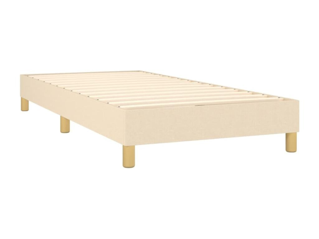 Sommier tapissier avec matelas et LED Crème 90x190 cm Tissu