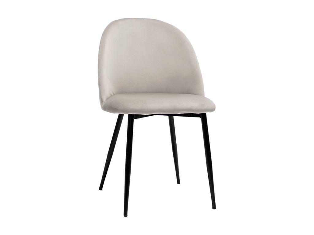 Chaises design en tissu velours Vertchez et métal noir lot de 2 Vertchez