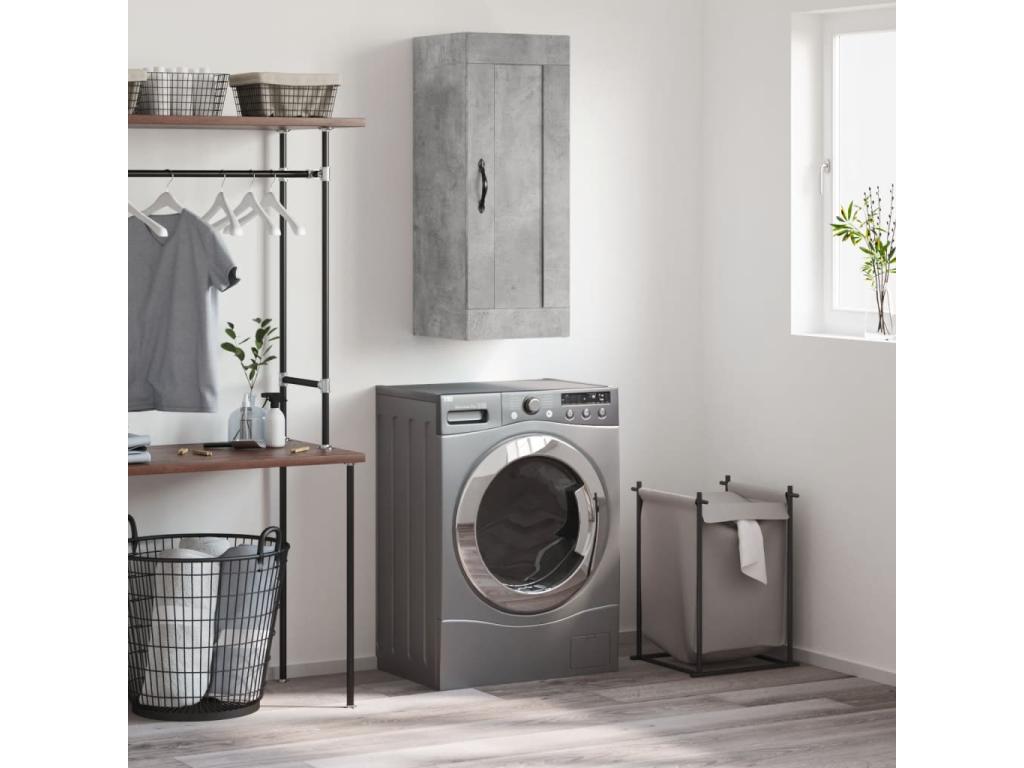 Armoire murale gris béton 34.5x34x90 cm bois d'ingénierie
