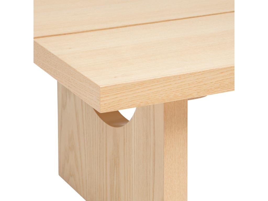 Table basse rectangulaire en bois MDF coloris beige - L- 110 x P- 50 x H- 34,5 cm