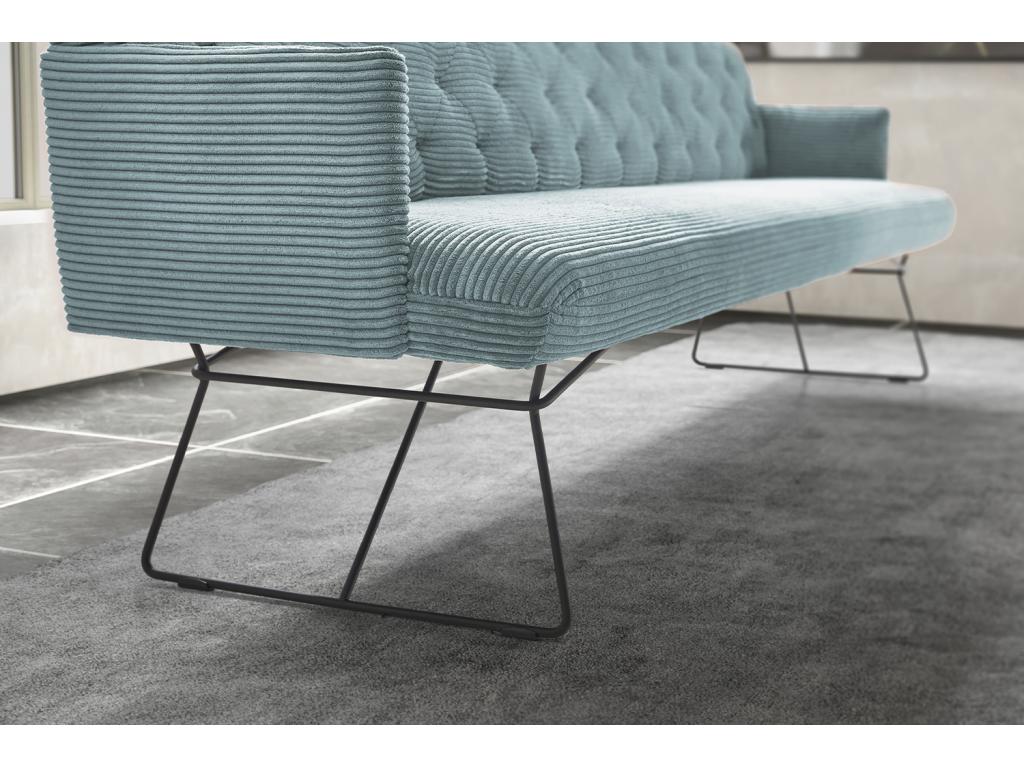 Banc - bleu clair velours c?telé - CHARME