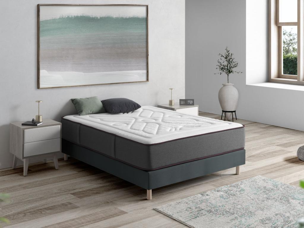 Matelas ressorts ensaches 80x190 Vertchez SPRING Epaisseur 27CM avec mousse à mémoire de forme hautement adaptable- Ergonomique
