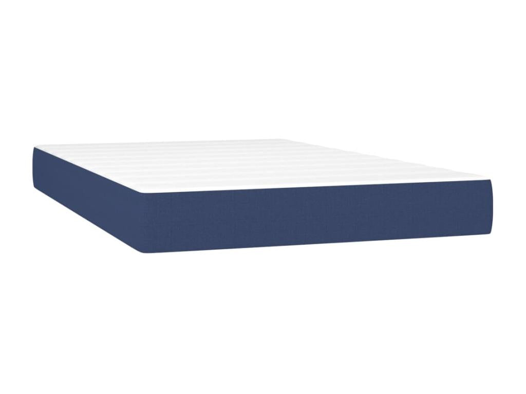Lit à sommier tapissier avec matelas Bleu 120x200 cm Tissu