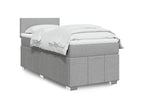 Sommier à Vertchez de lit avec matelas Gris clair 90x200 cm Tissu