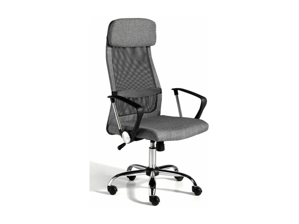 Fauteuil de bureau réglable tissu et pieds en acier gris Vertchez