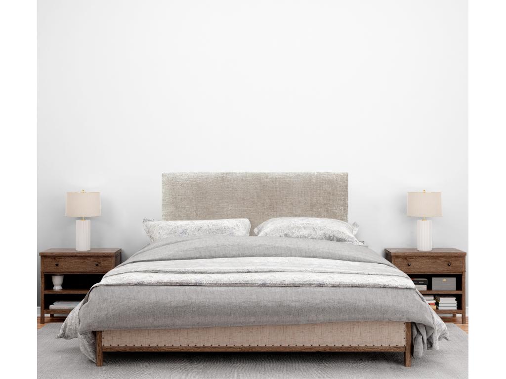 Vertchez Tête de Lit Laine Naturelle 95x105cm avec Pieds de Lit 90 - Beige