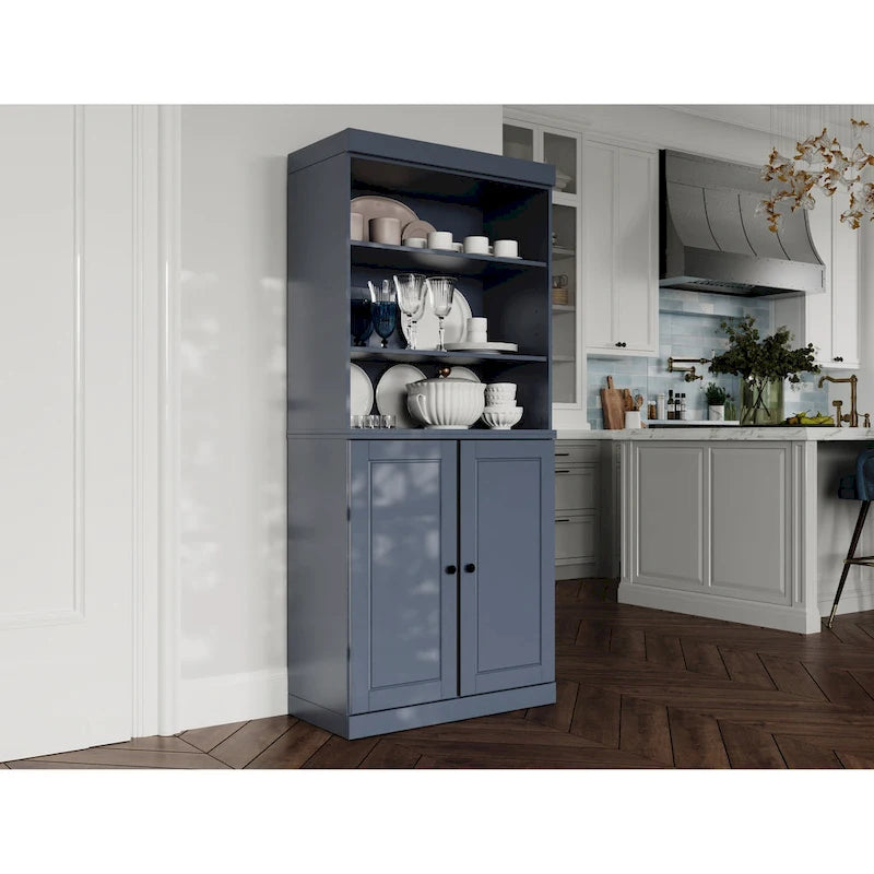 Armoire de cuisine 32 pouces (81 cm) en bois massif avec 2 portes, 100 % bois massif, par Palace Imports