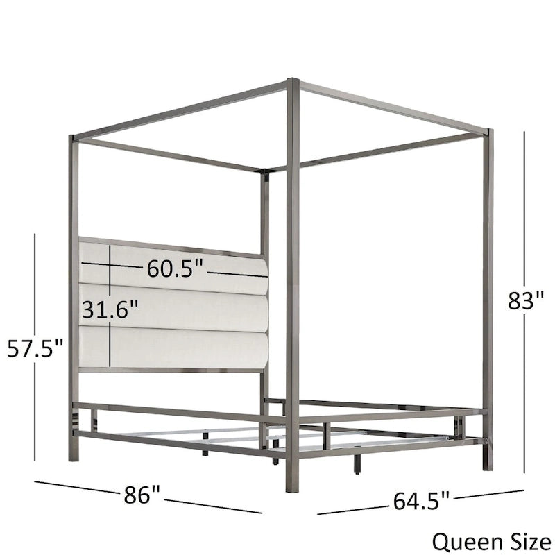 Lit à baldaquin Solivita en nickel noir par iNSPIRE Q Bold