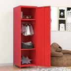 Armoire métallique casier pour enfant avec tringle et étagères