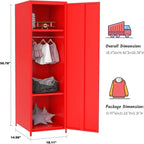 Armoire métallique casier pour enfant avec tringle et étagères