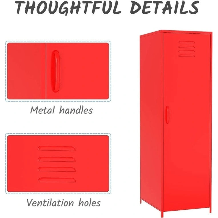 Armoire métallique casier pour enfant avec tringle et étagères
