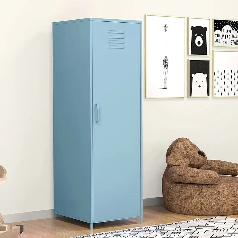 Armoire métallique casier pour enfant avec tringle et étagères